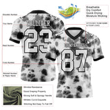 Custom Tie Dye White-Black 3D Pattern Mesh Authentic Football Jersey