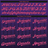 Custom Purple Pink-Black 3D Pattern Design Gradient Geometric Shape Authentic Baseball Jersey