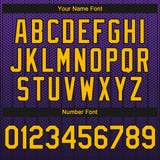 Custom Purple Gold-Black 3D Pattern Design Gradient Geometric Shape Authentic Baseball Jersey