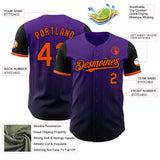 Custom Purple Orange-Black 3D Pattern Design Gradient Geometric Shape Authentic Baseball Jersey