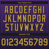 Custom Purple Old Gold-Black 3D Pattern Design Gradient Geometric Shape Authentic Baseball Jersey