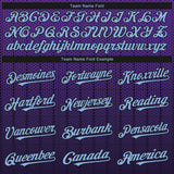 Custom Purple Light Blue-Black 3D Pattern Design Gradient Geometric Shape Authentic Baseball Jersey