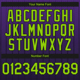 Custom Purple Neon Green-Black 3D Pattern Design Gradient Geometric Shape Authentic Baseball Jersey