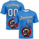 Custom Powder Blue White-Black 3D Pattern Design Arrow Archery Bow Target Performance T-Shirt