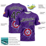 Custom Purple Black-White 3D Pattern Design Arrow Archery Bow Target Performance T-Shirt