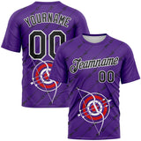 Custom Purple Black-White 3D Pattern Design Arrow Archery Bow Target Performance T-Shirt