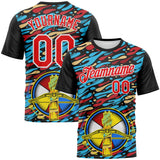 Custom Black Fire Red-White 3D Pattern Design Arrow Archery Bow Target Performance T-Shirt