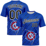 Custom Thunder Blue Black-White 3D Pattern Design Arrow Archery Bow Target Performance T-Shirt