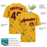 Custom Gold Black-Fire Red 3D Pattern Design Arrow Archery Bow Target Performance T-Shirt