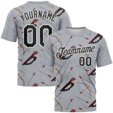 Custom Gray Black-White 3D Pattern Design Arrow Archery Bow Target Performance T-Shirt