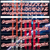 Custom Blue White-Red 3D Pattern Design American Flag Outer Space Light Swords Authentic Baseball Jersey
