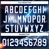 Custom Blue White-Royal 3D Pattern Design Outer Space Starships Authentic Baseball Jersey