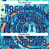 Custom Blue Royal-Ice Blue 3D Pattern Design Outer Space Authentic Baseball Jersey