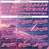 Custom Purple Medium Pink 3D Pattern Design Outer Space Authentic Baseball Jersey