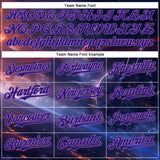 Custom Blue Dark Purple-Medium Purple 3D Pattern Design Outer Space Starships Authentic Baseball Jersey