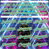 Custom Blue Sky Blue-Gold 3D Pattern Design Outer Space Light Swords Authentic Baseball Jersey