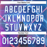 Custom Blue White-Thunder Blue 3D Pattern Design Outer Space Authentic Baseball Jersey