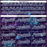Custom Dark Purple Navy-White 3D Pattern Design Outer Space Galaxy Solar Authentic Baseball Jersey