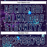 Custom Dark Purple Navy-White 3D Pattern Design Outer Space Galaxy Solar Authentic Baseball Jersey