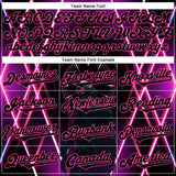 Custom Blue Black-Pink 3D Pattern Design Outer Space Light Swords Authentic Baseball Jersey