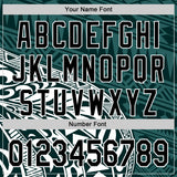 Custom Teal Black-White 3D Polynesian Style Islander Authentic Baseball Jersey