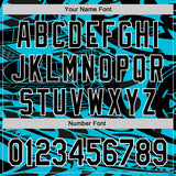 Custom Black Lakes Blue-White 3D Polynesian Style Islander Authentic Baseball Jersey