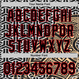 Custom White Black Old Gold-Fire Red 3D Polynesian Style Islander Authentic Baseball Jersey