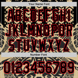 Custom Black Vegas Gold-Fire Red 3D Polynesian Style Islander Authentic Baseball Jersey