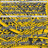 Custom Yellow Black-White 3D Polynesian Style Islander Authentic Baseball Jersey