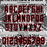 Custom Black White-Fire Red 3D Polynesian Style Islander Authentic Baseball Jersey