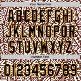 Custom White Black Brown-Gold 3D Polynesian Style Islander Authentic Baseball Jersey