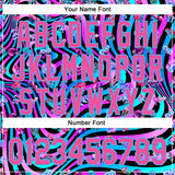 Custom Black Pink Purple-Sky Blue 3D Pattern Design Trippy Psychedelic Magic Mushrooms Authentic Baseball Jersey