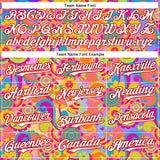 Custom Pink White-Red 3D Pattern Design Trippy Groovy Magic Mushrooms Authentic Baseball Jersey