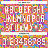 Custom Pink White-Red 3D Pattern Design Trippy Groovy Magic Mushrooms Authentic Baseball Jersey