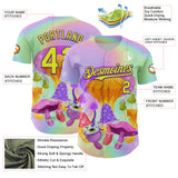 Custom Purple Neon Yellow 3D Pattern Design Trippy Psychedelic Magic Mushrooms Authentic Baseball Jersey