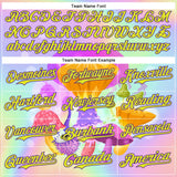 Custom Purple Neon Yellow 3D Pattern Design Trippy Psychedelic Magic Mushrooms Authentic Baseball Jersey