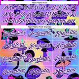 Custom Purple White 3D Pattern Design Trippy Psychedelic Magic Mushrooms Authentic Baseball Jersey