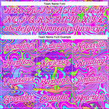 Custom Purple Deep Pink-White 3D Pattern Design Trippy Psychedelic Magic Mushrooms Authentic Baseball Jersey