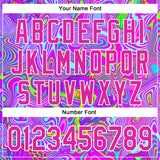 Custom Purple Deep Pink-White 3D Pattern Design Trippy Psychedelic Magic Mushrooms Authentic Baseball Jersey