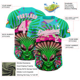 Custom Blule Light Pink-White 3D Pattern Design Trippy Magic Mushrooms Alien Authentic Baseball Jersey