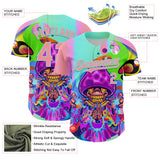 Custom Purple Medium Pink-Ice Blue 3D Pattern Design Trippy Magic Mushrooms Acid Authentic Baseball Jersey