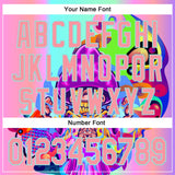 Custom Purple Medium Pink-Ice Blue 3D Pattern Design Trippy Magic Mushrooms Acid Authentic Baseball Jersey