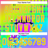 Custom Green Yellow-Ice Blue 3D Pattern Design Trippy Magic Mushrooms Acid Authentic Baseball Jersey
