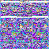 Custom Purple White 3D Pattern Design Trippy Psychedelic Eyes Authentic Baseball Jersey