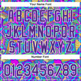 Custom Purple White 3D Pattern Design Trippy Psychedelic Eyes Authentic Baseball Jersey