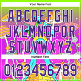 Custom Green Purple-White 3D Pattern Design Trippy Magic Mushrooms Acid Authentic Baseball Jersey