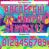 Custom Blue Hot Pink-Ice Blue 3D Pattern Design Trippy Psychedelic Magic Mushrooms Authentic Baseball Jersey
