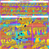 Custom Purple Light Yellow 3D Pattern Design Trippy Magic Mushrooms Trance Authentic Baseball Jersey
