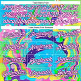 Custom Navy Light Pink-Purple 3D Pattern Design Trippy Psychedelic Magic Mushrooms Authentic Baseball Jersey
