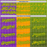Custom Purple Gold-Grass Green 3D Pattern Design Mardi Gras Shrove Tuesday Authentic Baseball Jersey